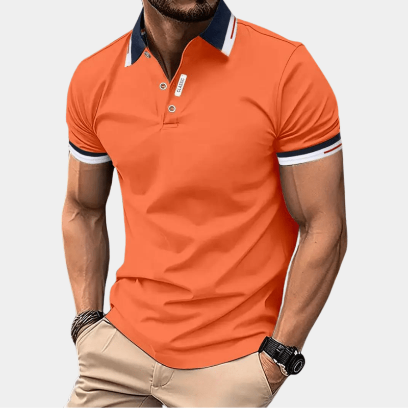 Mason | Summer Men's Slim Fit Polo Shirt – Lightweight, Stretch, Short Sleeve, Breathable & Moisture - Wicking - Mason Luxor Men Fashion