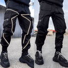 Mason | Techwear Combat Reflective Black Cargo Pants - Mason Luxor Men Fashion