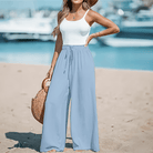 Mason | Wide Leg Beach Pants – High Waist Drawstring Summer Trousers - Mason Luxor Men Fashion