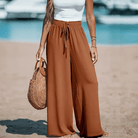 Mason | Wide Leg Beach Pants – High Waist Drawstring Summer Trousers - Mason Luxor Men Fashion