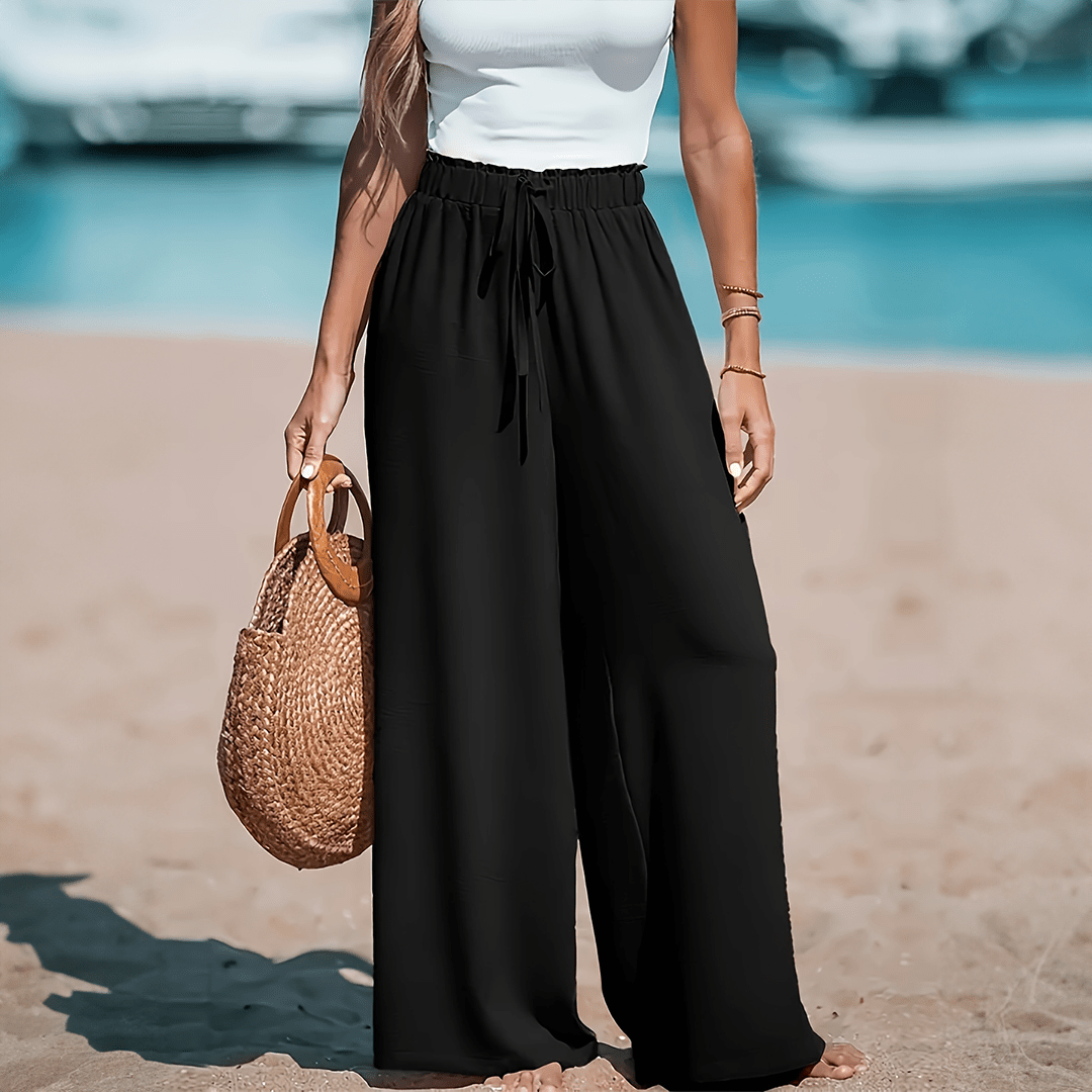 Mason | Wide Leg Beach Pants – High Waist Drawstring Summer Trousers - Mason Luxor Men Fashion