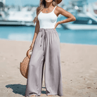 Mason | Wide Leg Beach Pants – High Waist Drawstring Summer Trousers - Mason Luxor Men Fashion