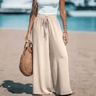 Mason | Wide Leg Beach Pants – High Waist Drawstring Summer Trousers - Mason Luxor Men Fashion