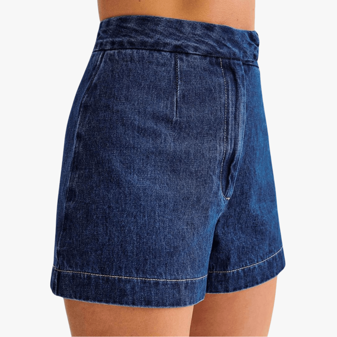 Mason | Women’s 2 - Piece Denim Set – Sleeveless Button - Up Vest & High - Waist Shorts - Mason Luxor