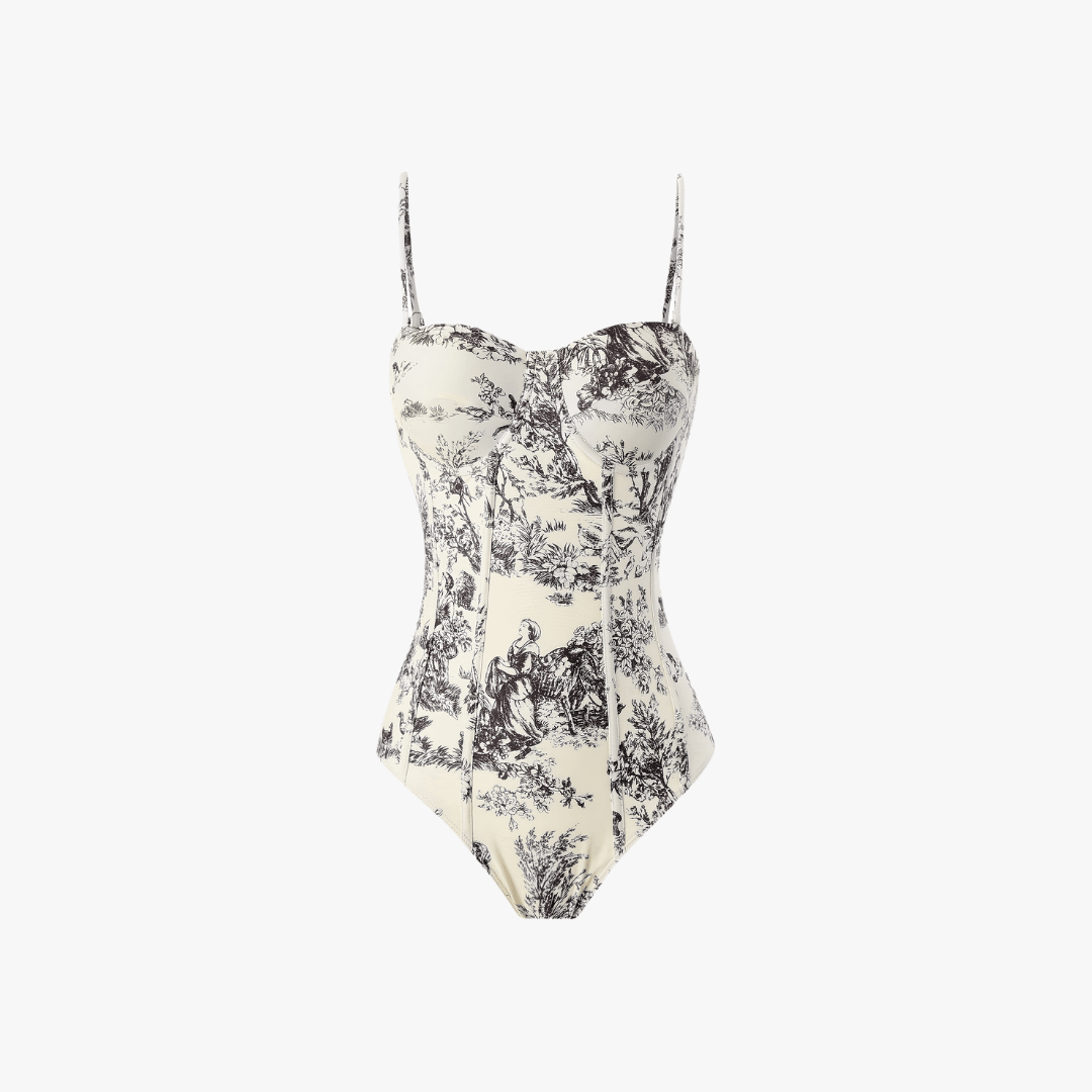 Mason | Women’s 2 - Piece Swimwear Set – Printed Corset Swimsuit & Wrap Skirt - Mason Luxor Men Fashion
