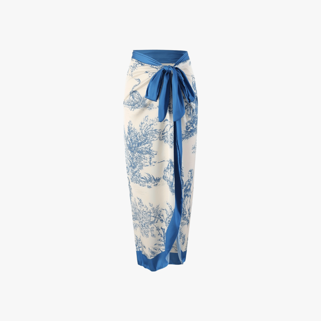 Mason | Women’s 2 - Piece Swimwear Set – Printed Corset Swimsuit & Wrap Skirt - Mason Luxor Men Fashion