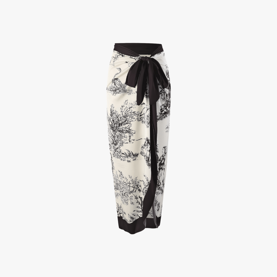 Mason | Women’s 2 - Piece Swimwear Set – Printed Corset Swimsuit & Wrap Skirt - Mason Luxor Men Fashion