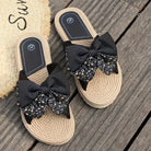 Mason | Women’s Bow Knot Summer Sandals – Slip - On Flat Slides with Woven Sole - Mason Luxor Men Fashion