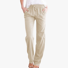 Mason | Women’s Cotton Linen Trousers – Lightweight Summer Pants with Drawstring Waist & Pockets - Mason Luxor Men Fashion