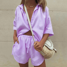 Mason | Women’s Linen 2 - Piece Set – Button Down Shirt & Drawstring Shorts - Mason Luxor Men Fashion