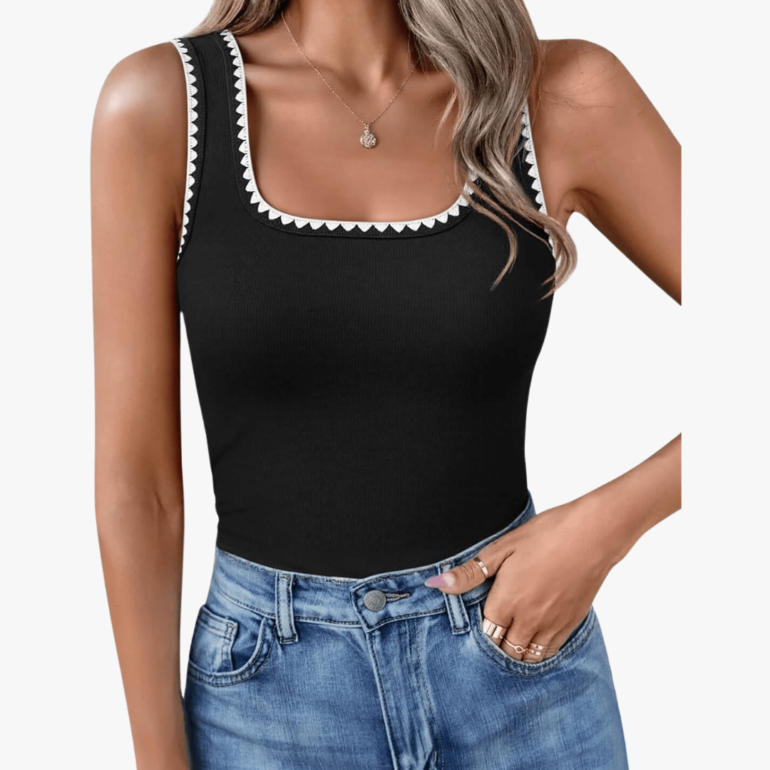 Mason | Women’s Ribbed Square Neck Tank Top – Soft, Stretchy & Summer - Ready - Mason Luxor Men Fashion