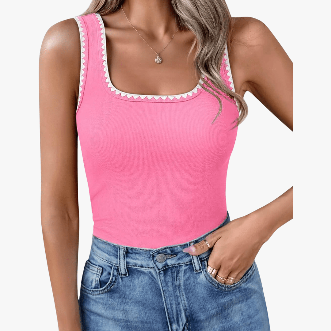 Mason | Women’s Ribbed Square Neck Tank Top – Soft, Stretchy & Summer - Ready - Mason Luxor Men Fashion