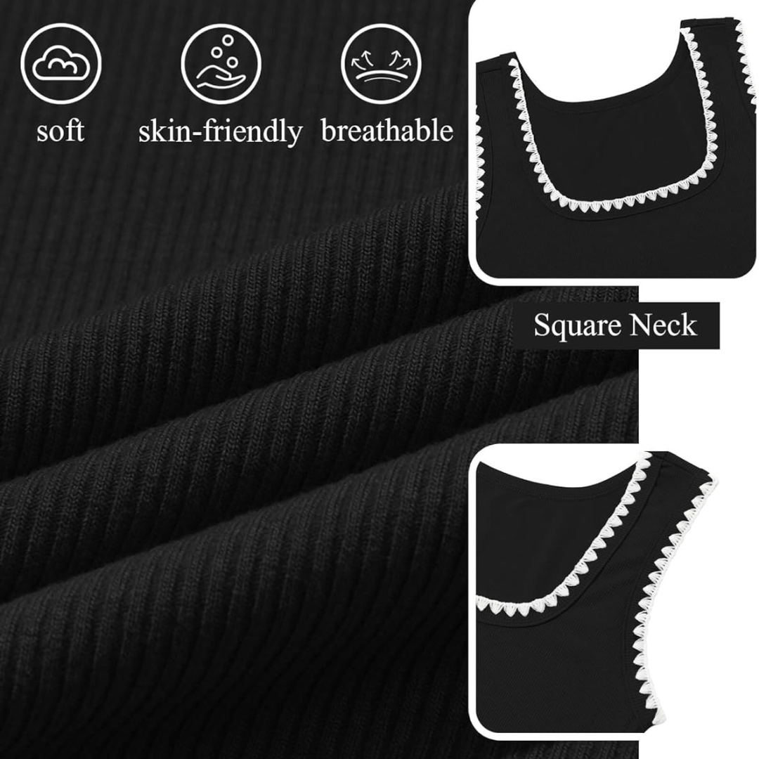 Mason | Women’s Ribbed Square Neck Tank Top – Soft, Stretchy & Summer - Ready - Mason Luxor Men Fashion