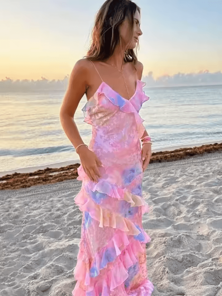 Mason | Women’s Ruffle Maxi Dress - Mason Luxor
