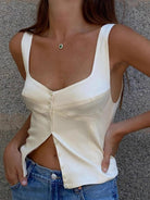Mason | Women’s Silk Tank Top – Modern Fit, Versatile White Camisole - Mason Luxor