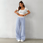 Mason | Women’s Striped Wide Leg Trousers – Lightweight Summer Fit - Mason Luxor Men Fashion
