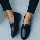 Mason | Women’s Suede Loafers – Croc - Texture Slip - On Flats - Mason Luxor Men Fashion