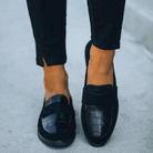 Mason | Women’s Suede Loafers – Croc - Texture Slip - On Flats - Mason Luxor Men Fashion