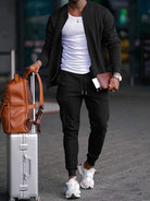 Men Tracksuits With Zip Jacket & Drawstring Joggers | Set - Mason Luxor