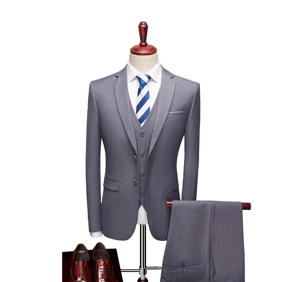 Men’s 3 - Piece Wedding Suits With Buttoned Vest | Business - Mason Luxor