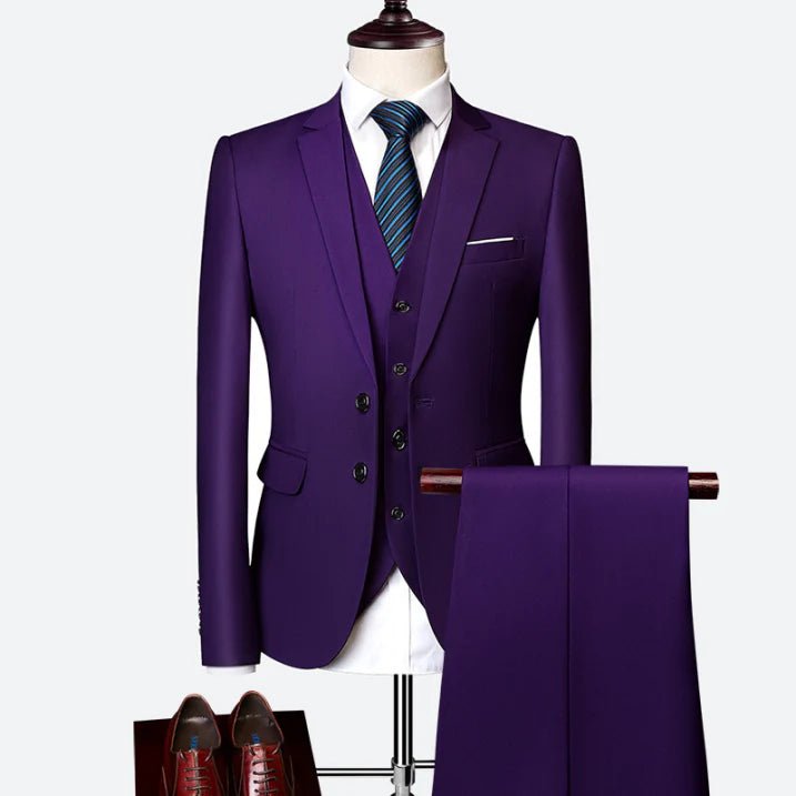 Men’s 3 - Piece Wedding Suits With Buttoned Vest | Business - Mason Luxor