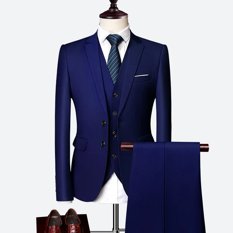 Men’s 3 - Piece Wedding Suits With Buttoned Vest | Business - Mason Luxor