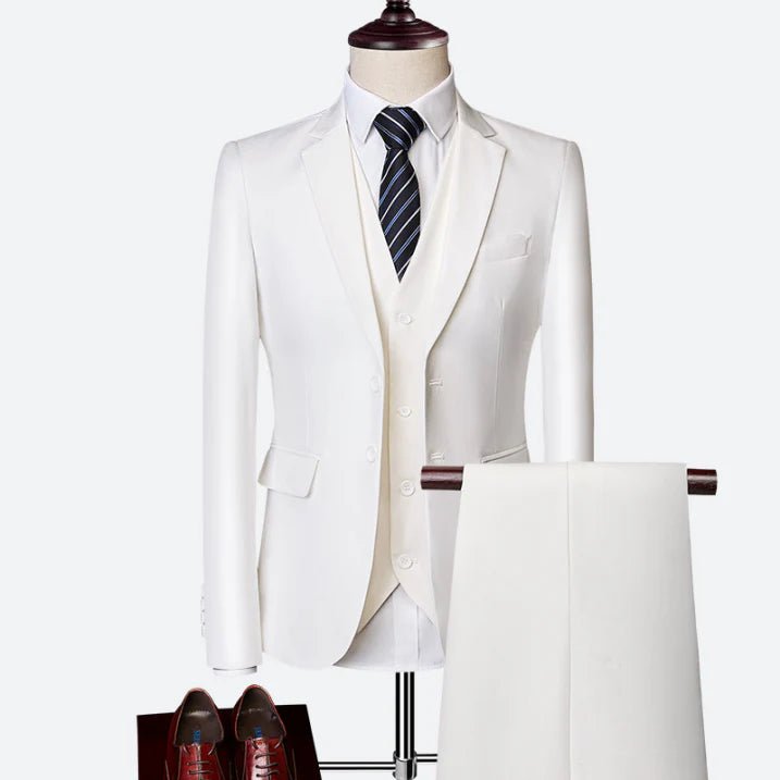 Men’s 3 - Piece Wedding Suits With Buttoned Vest | Business - Mason Luxor