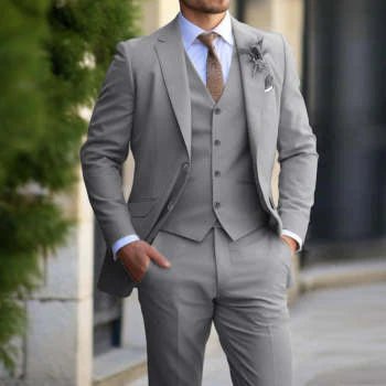 Men’s 3 - Piece Wedding Suits With Lapel Collar | Formal - Mason Luxor