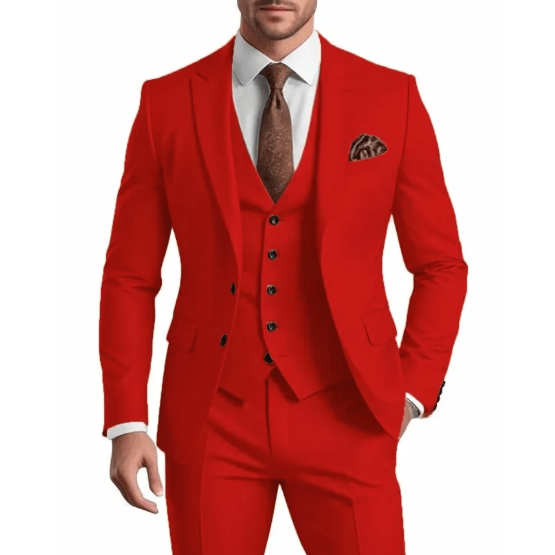 Men’s 3 - Piece Wedding Suits With Lapel Collar | Formal - Mason Luxor