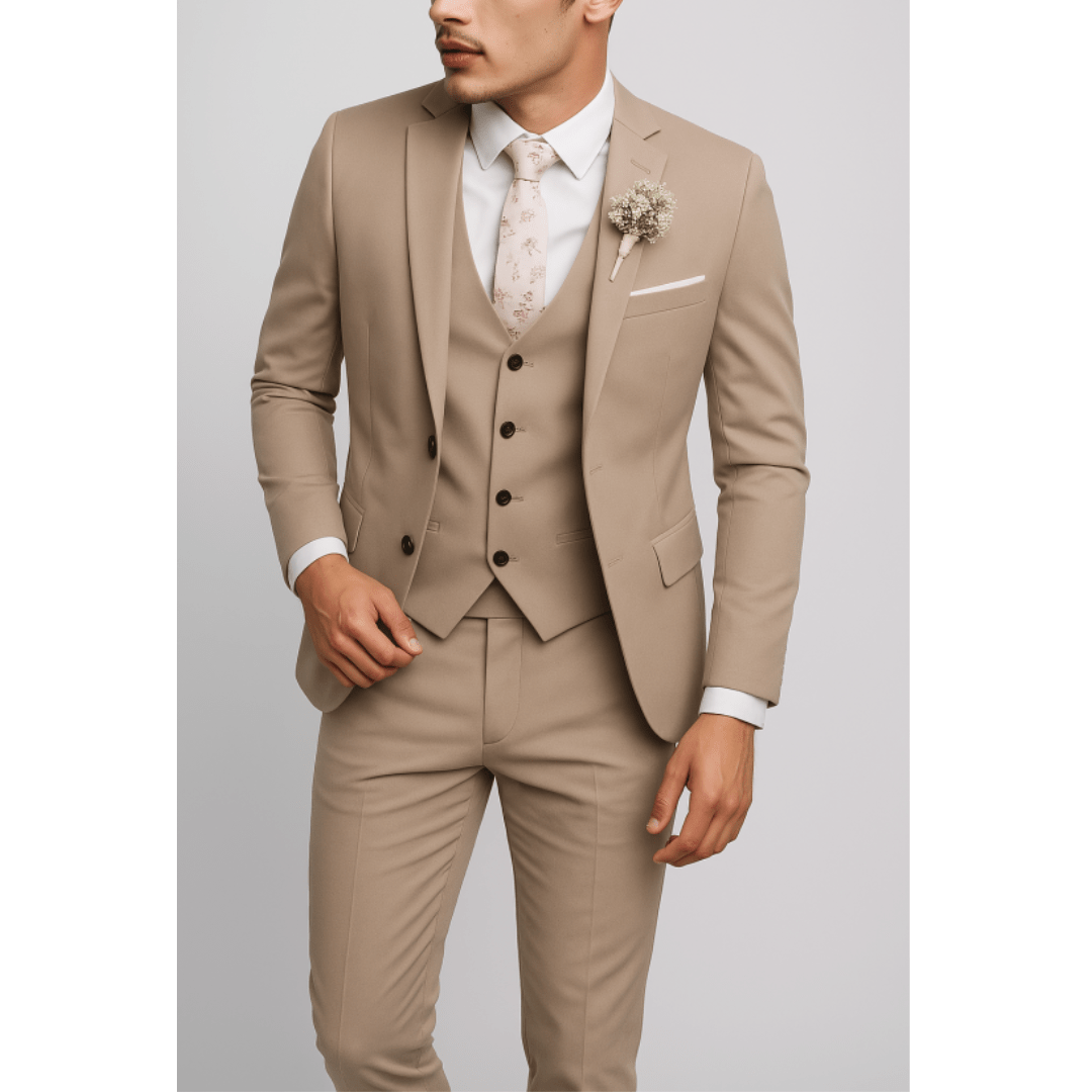 Men’s 3 - Piece Wedding Suits With Slim - Fit Design | Tailored - Mason Luxor