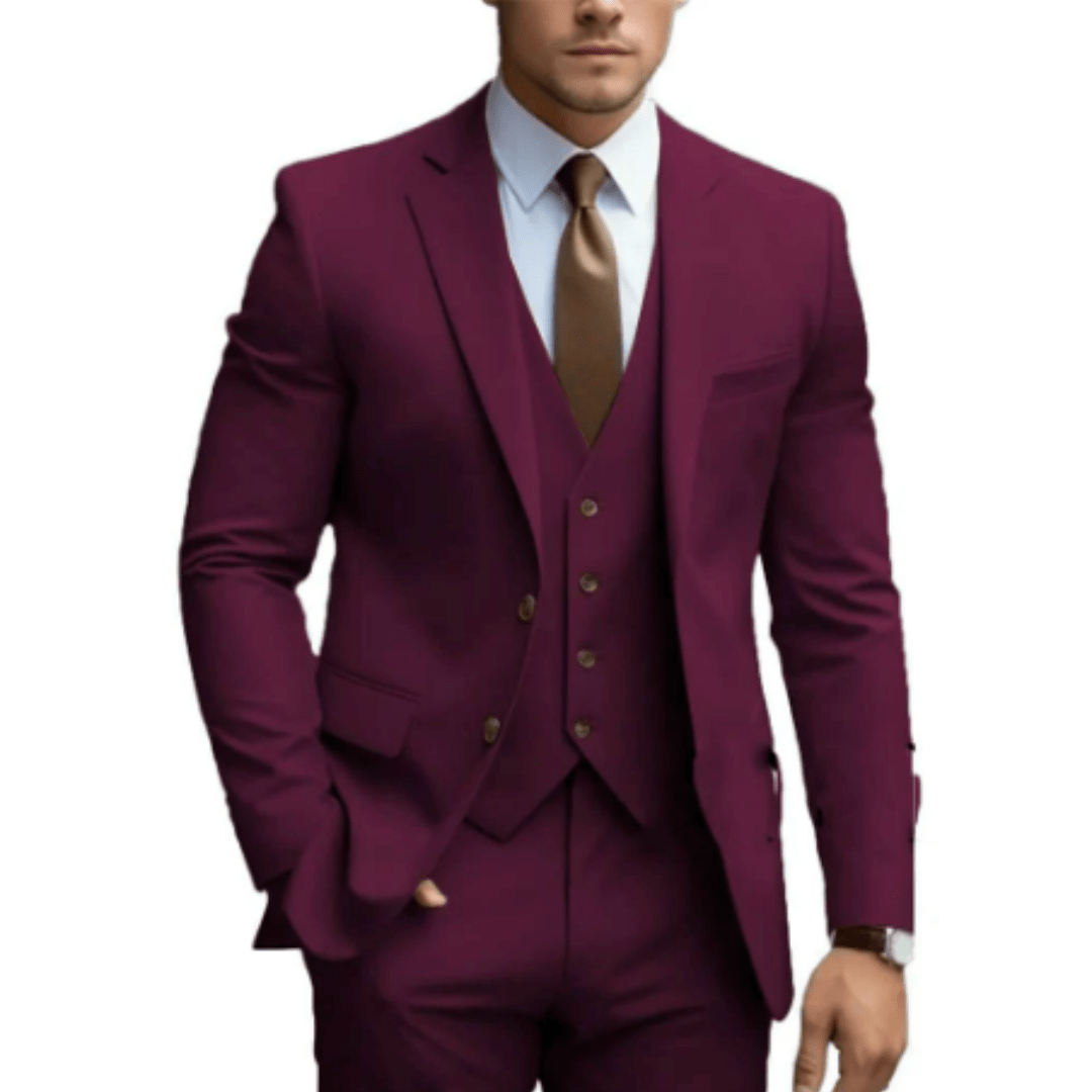 Men’s 3 - Piece Wedding Suits With Slim - Fit Design | Wedding - Mason Luxor