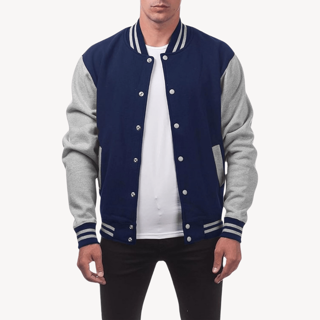 Men’s Baseball Jacket with Snap Buttons | Varsity - Mason Luxor