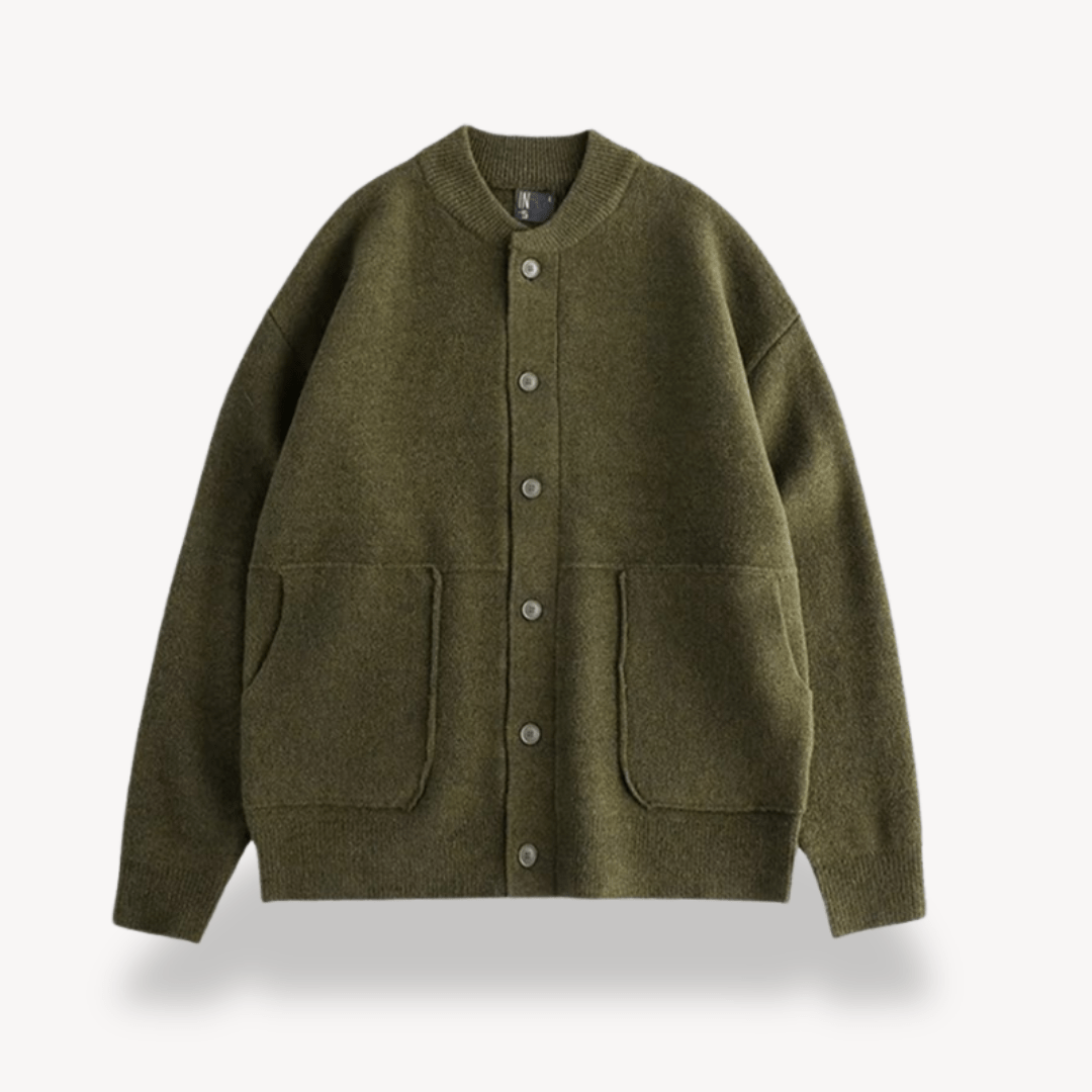 Men’s Cardigan with Button Front | Crew Neck - Mason Luxor