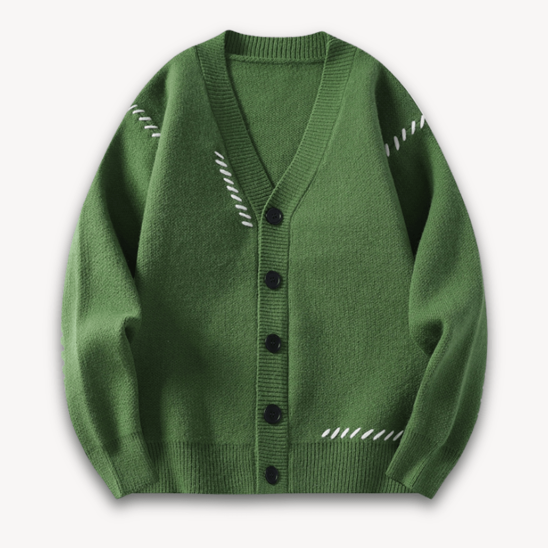 Men’s Cardigan with Pattern Detail | V - Neck - Mason Luxor