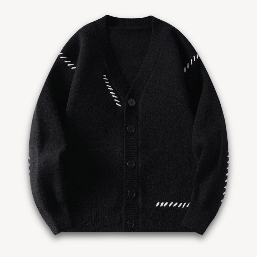 Men’s Cardigan with Pattern Detail | V - Neck - Mason Luxor