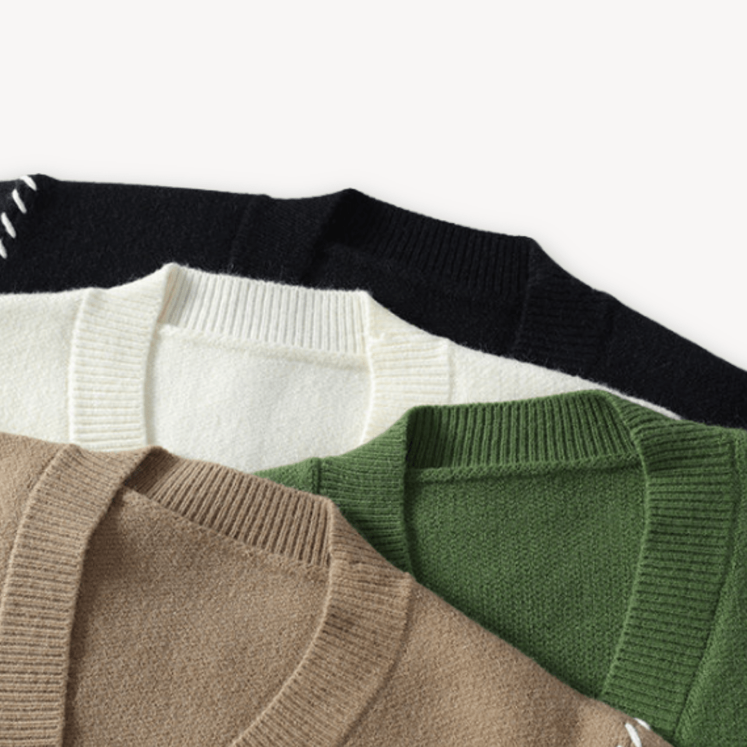 Men’s Cardigan with Pattern Detail | V - Neck - Mason Luxor
