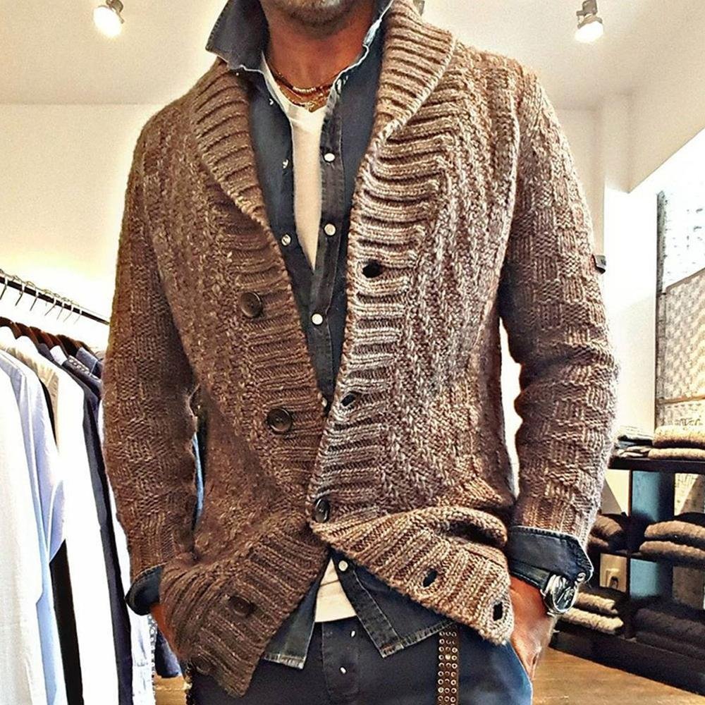 Men’s Cardigan With Shawl Collar | Chunky - Mason Luxor