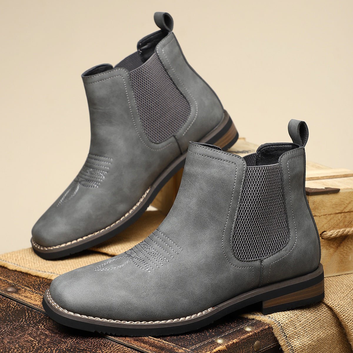 Men’s Chelsea Boots With Front Stitch Detail | Classic - Mason Luxor
