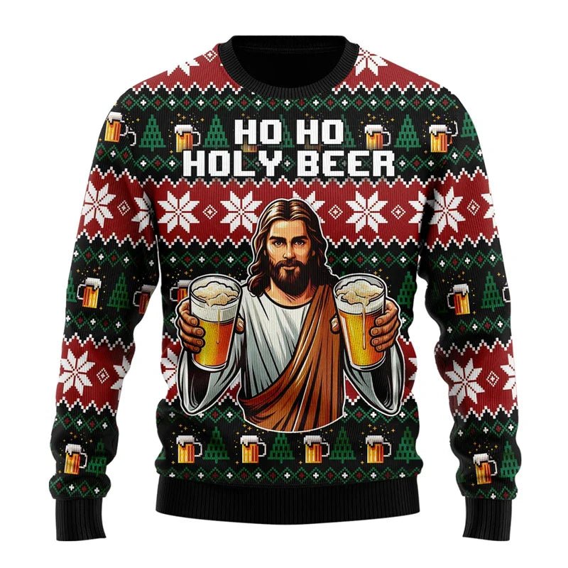 Men’s Christmas Jumper With Festive Beer Graphics | Funny - Mason Luxor