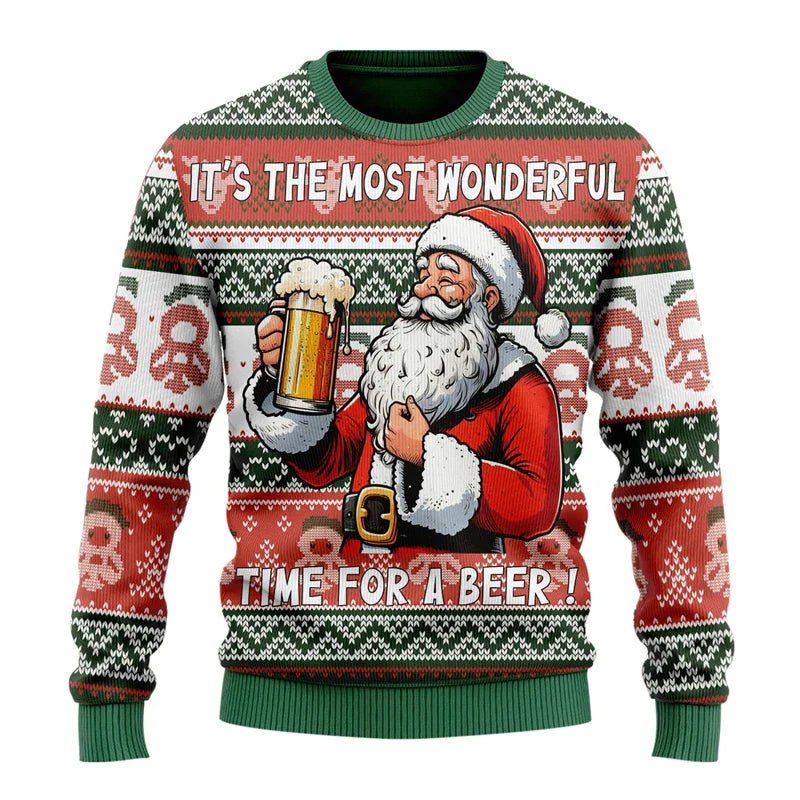 Men’s Christmas Jumper With Festive Beer Graphics | Funny - Mason Luxor