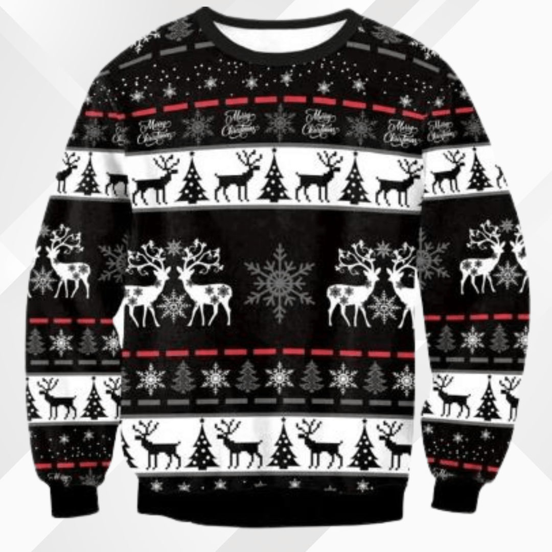 Men’s Christmas Jumper With Festive Reindeer Design | Novelty - Mason Luxor