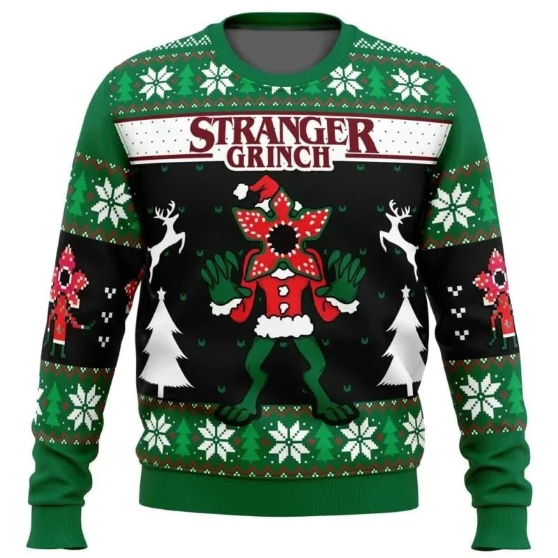 Men’s Christmas Jumper With Funny Grinch Prints | Novelty - Mason Luxor