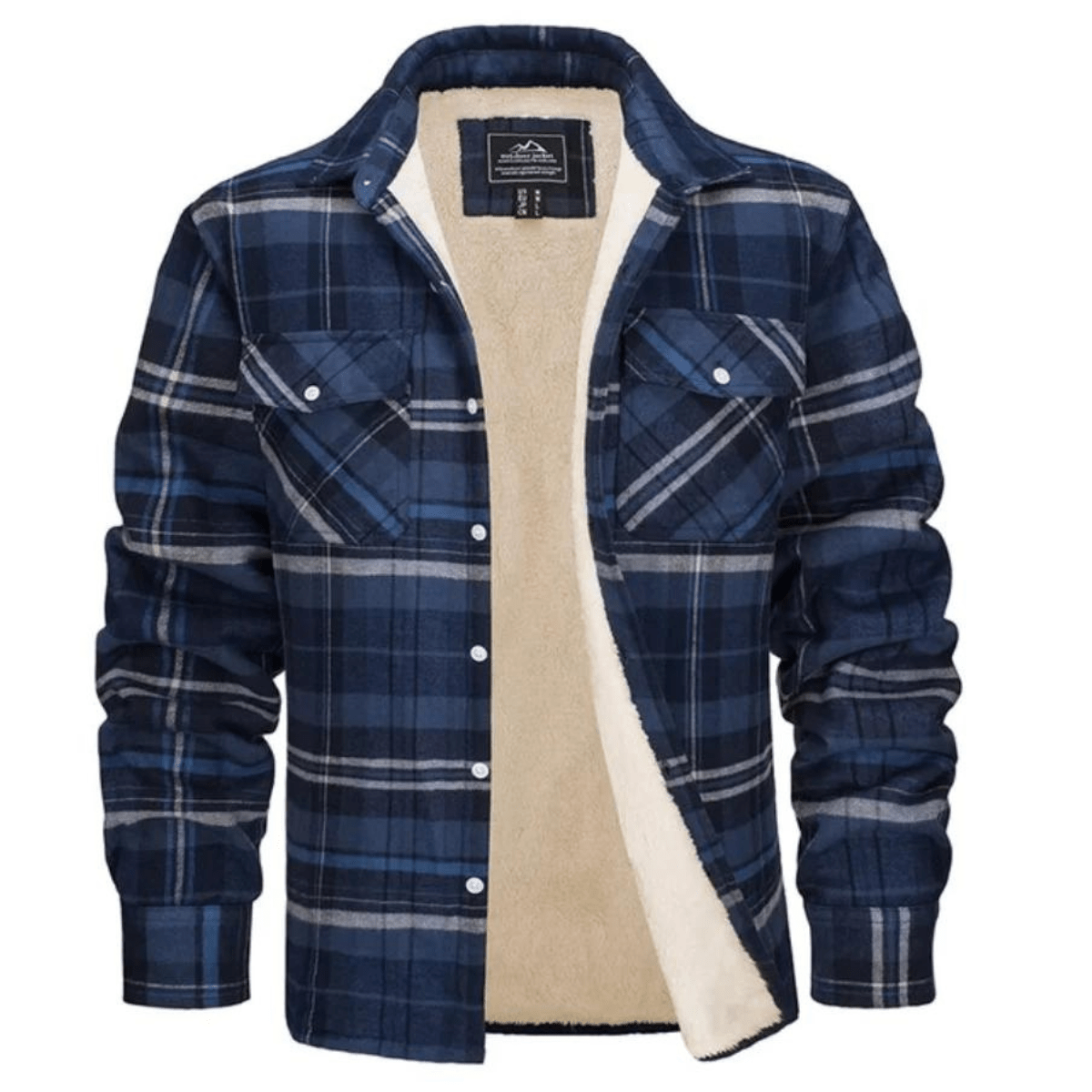 Men’s Fleece Jacket With Check Pattern | Winter - Mason Luxor