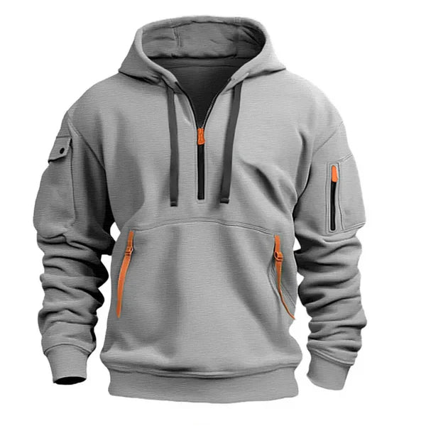 Men’s Half Zip Hoodies with Zip Pockets | Casual - Mason Luxor