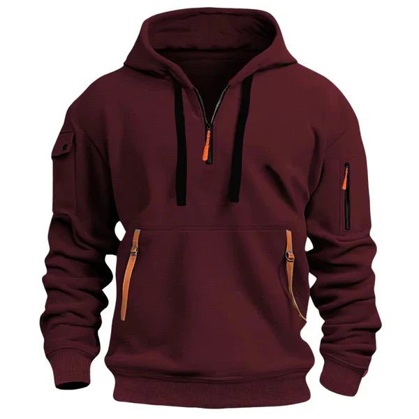 Men’s Half Zip Hoodies with Zip Pockets | Casual - Mason Luxor