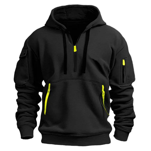 Men’s Half Zip Hoodies with Zip Pockets | Casual - Mason Luxor