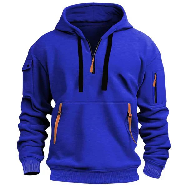 Men’s Half Zip Hoodies with Zip Pockets | Casual - Mason Luxor