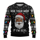Men’s Knitted Christmas Jumper With Santa Print | Festive - Mason Luxor