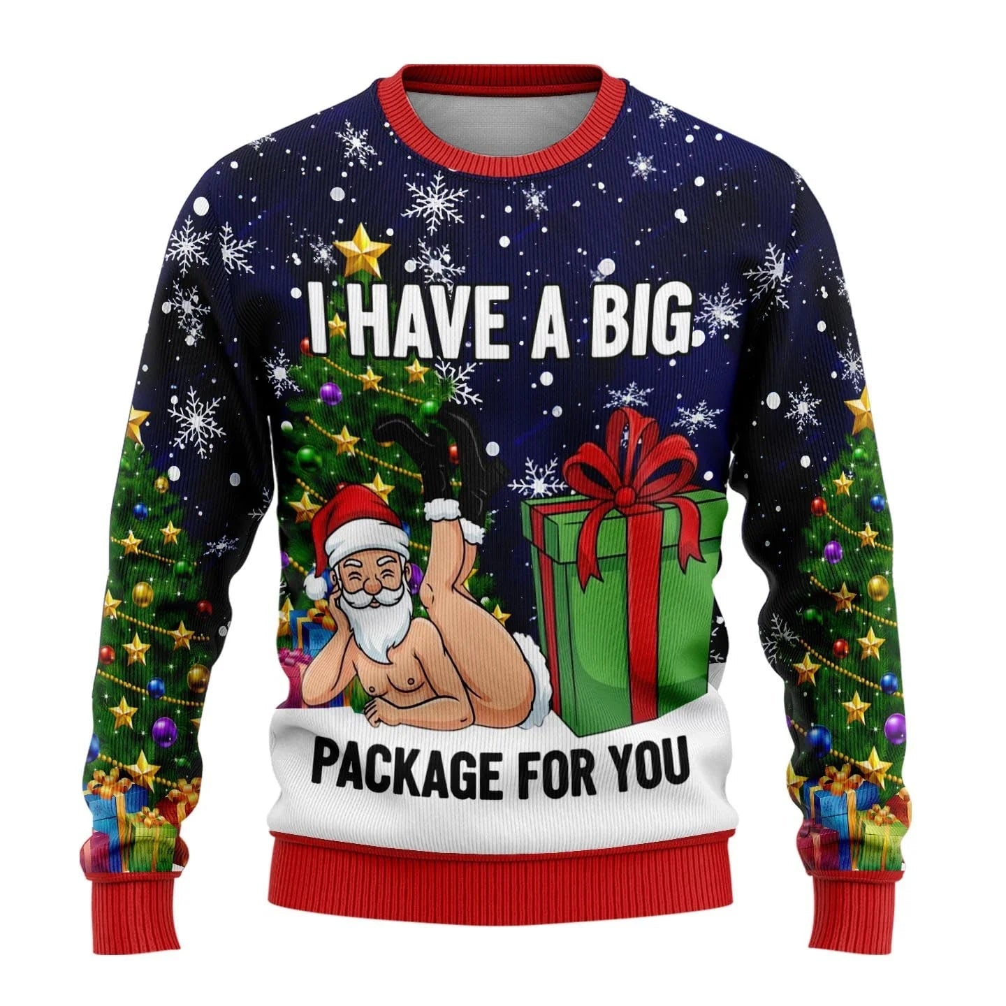 Men’s Knitted Christmas Jumper With Santa Print | Festive - Mason Luxor