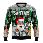 Men’s Knitted Christmas Jumper With Santa Print | Festive - Mason Luxor